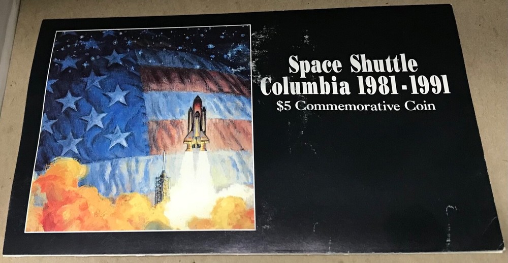 Space Shuttle Columbia $5 Commemorative Coin Marshall Islands with packaging