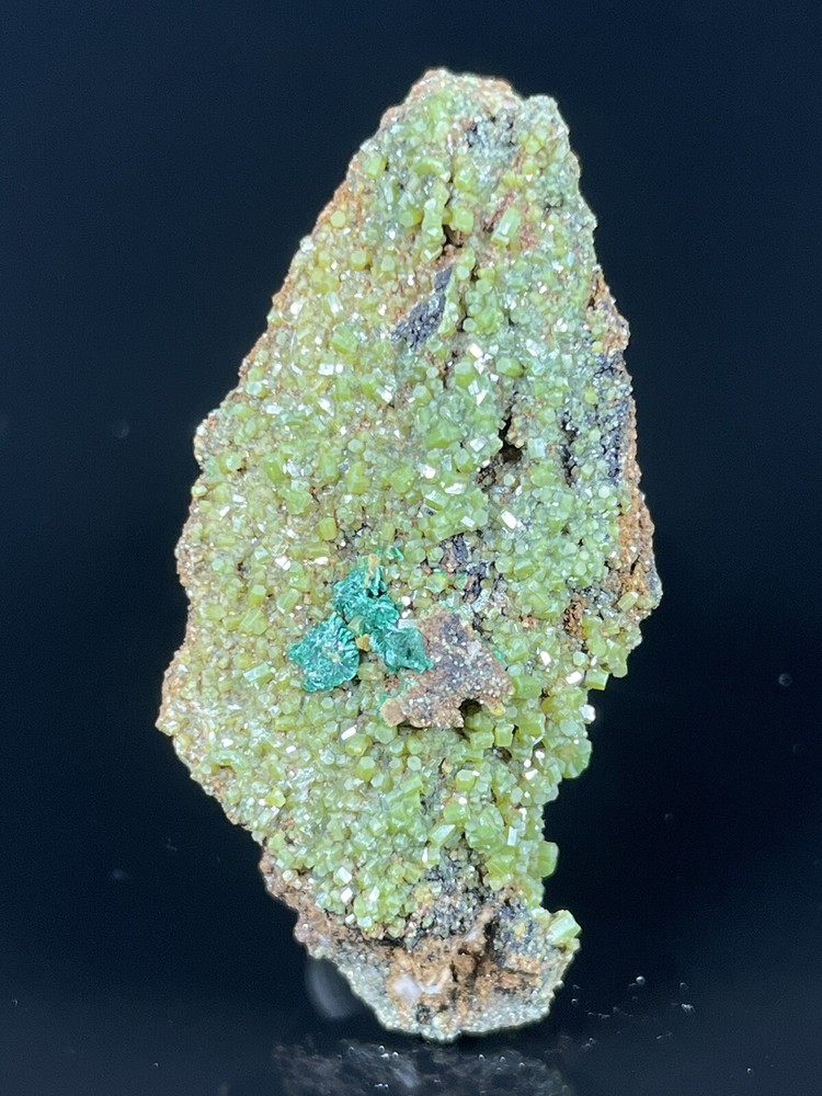 Pyromorphite, Malachite  41x20x11mm. Australia