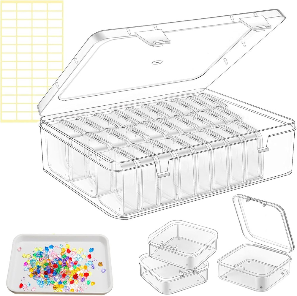 Bead Organizer Box, 62 Pcs Small Beads Organizers, with Classification Tags and