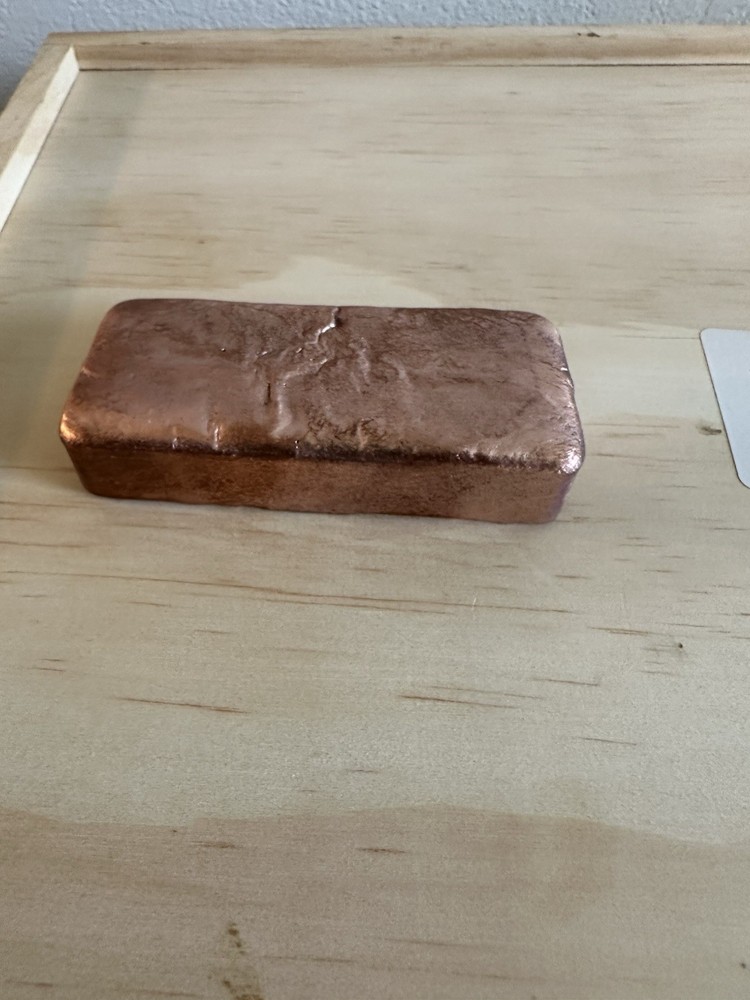 Hand poured 19oz copper bar raw material copper