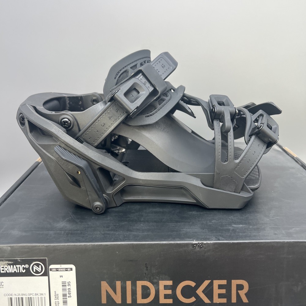 Nidecker Supermatic Snowboard Bindings, Carbon Black, Medium MY25