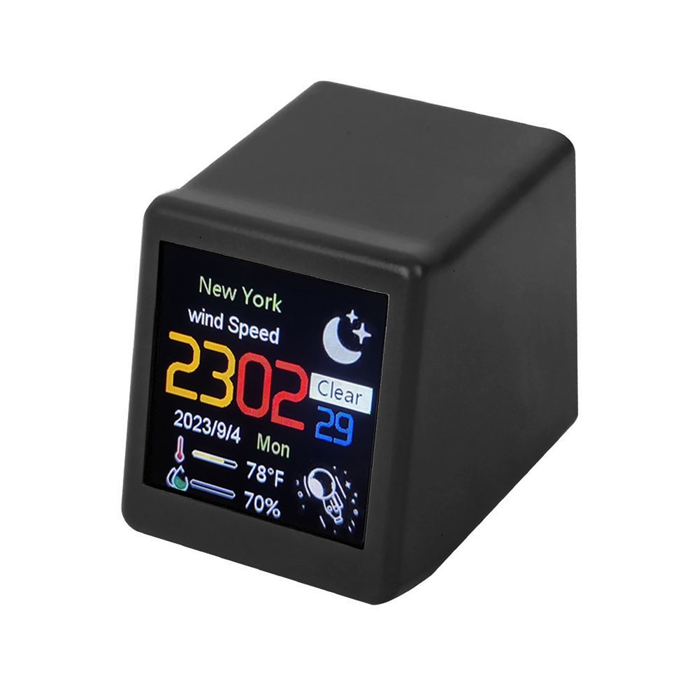 Smart Clock WIFI Weather Clock Screen Temperature&Humidity Desktop Decor Gift