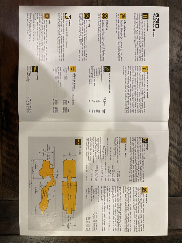 Caterpillar 631D Wheel Tractor-Scraper Brochure ‘75
