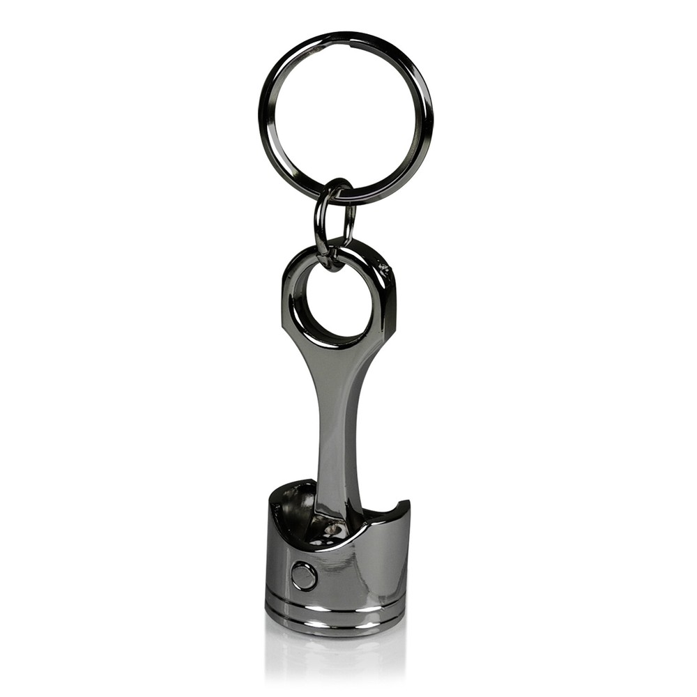 Jeep Black Engine Piston and Rod Metal Key Chain