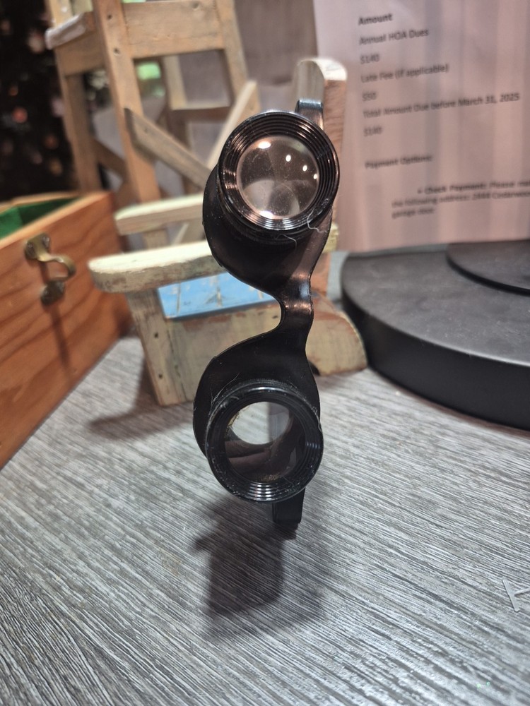 Adjustable Wearable Binoculars Unmarked with Wood Case
