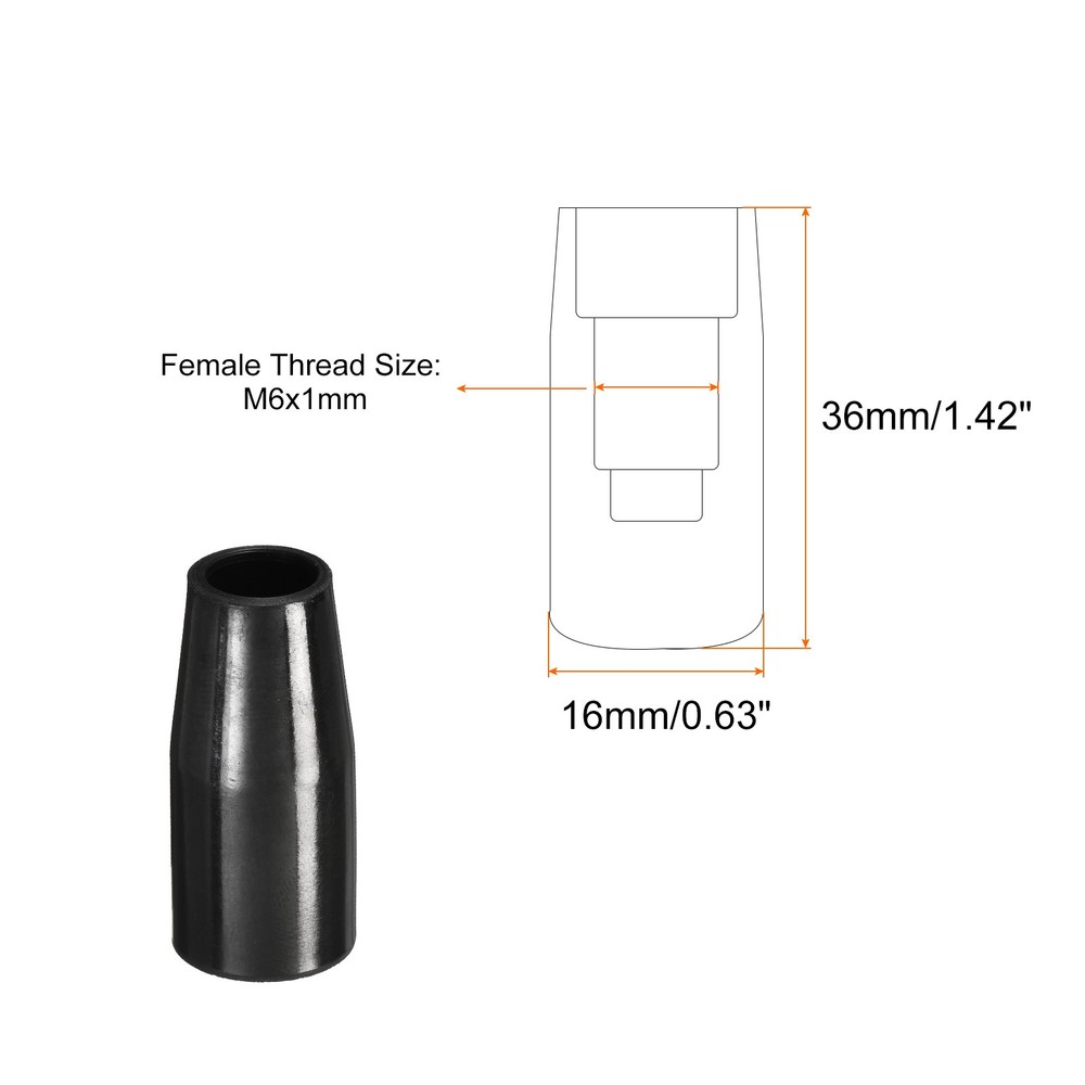 M6x36mm Female Threaded Hand Knobs Cylinder Insert Handles for Mechanical 4Pcs
