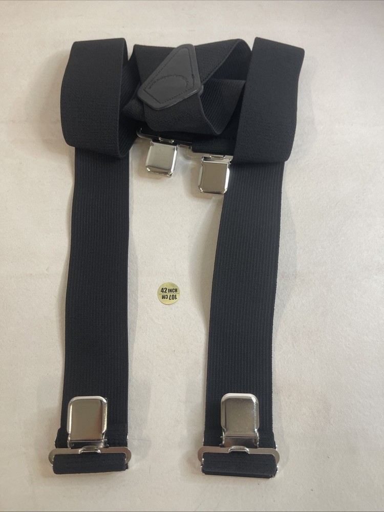SuspenderStore Classic Solid Color Suspenders 2" Wide Elastic  CLIP  42"