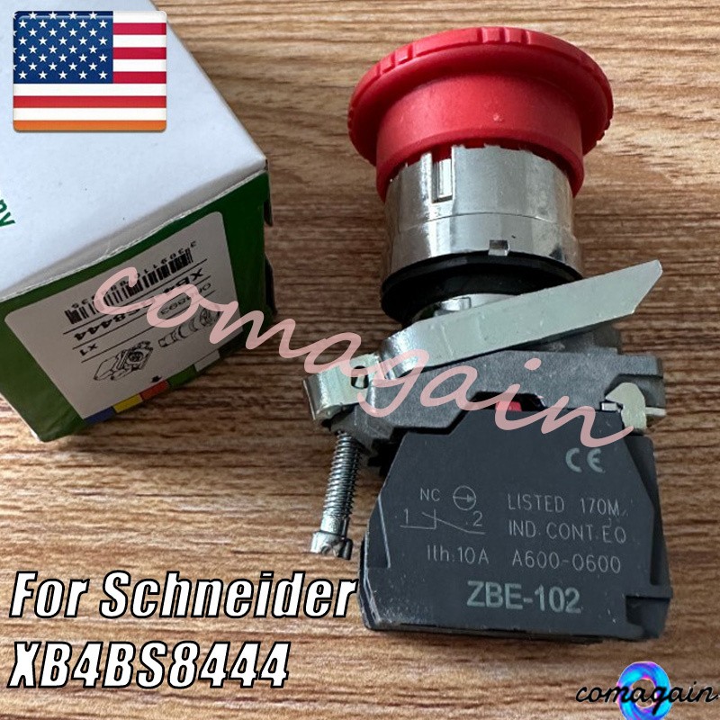 For Schneider XB4BS8444 XB4 BS8444 Emergency Stop Button Switch Fas Shipping
