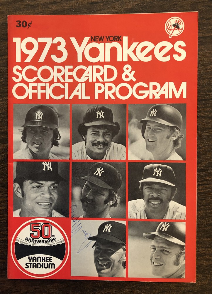 Bert Blyleven/Don Monzon autographed 1973 New York Yankees Program vs Twins