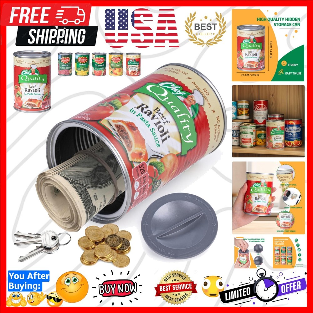 Sturdy Hidden Storage Can with Mechanical Lock for Home Essentials - 4.33”