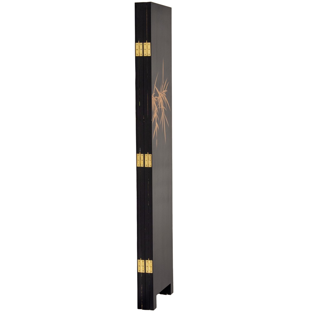 6 ft. Tall Gold Lacquer Room Divider - Cranes