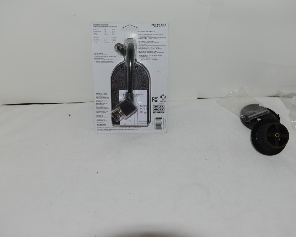 Utilitech 5474523 Outdoor 24 Hour Digital Timer Plug In