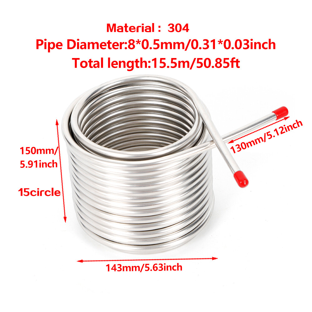 Brew Supply Wort Chiller Homebrew Beer Immersion Stainless Steel Double Layer US