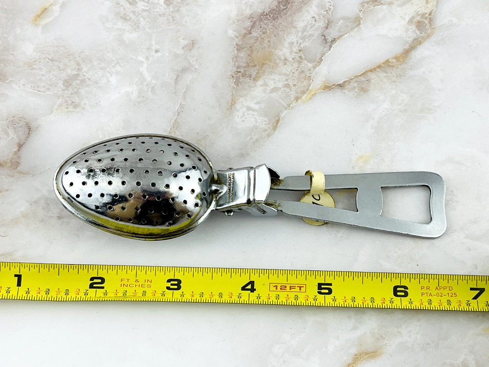 Vintage Silver Tone Teaspoon Tea Strainer - Long Handle Loose Leaf Infuser