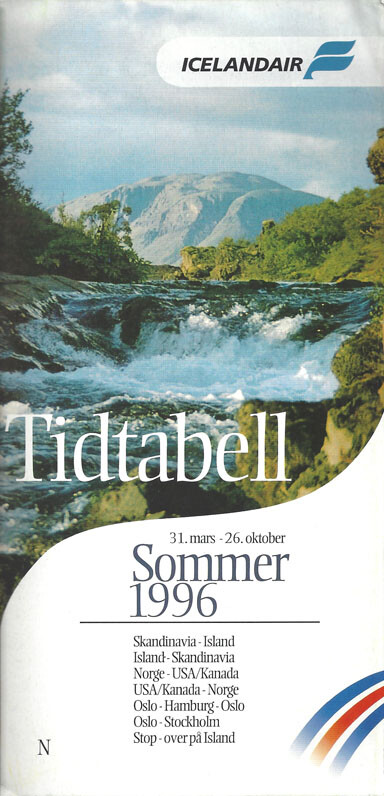 Icelandair Scandinavian timetable 3/31/96 [4091]