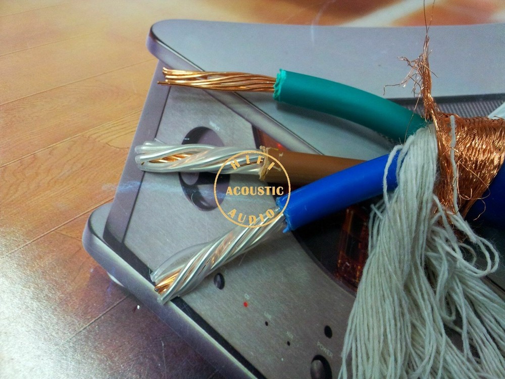 1Meter solid core 8N OCC Copper occ Silver Wire Power Cable Cord