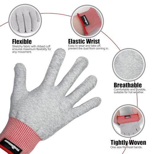 Grey Professional Vinyl Wrap Anti-Static Application Gloves (2 Large Grey