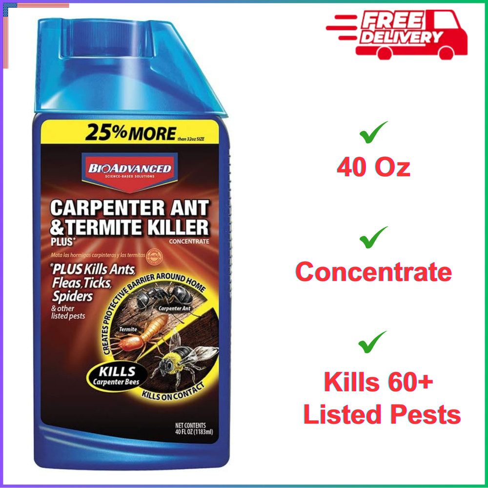 BioAdvanced Carpenter Ant & Termite Killer Plus, Concentrate, 40 oz Quick Result