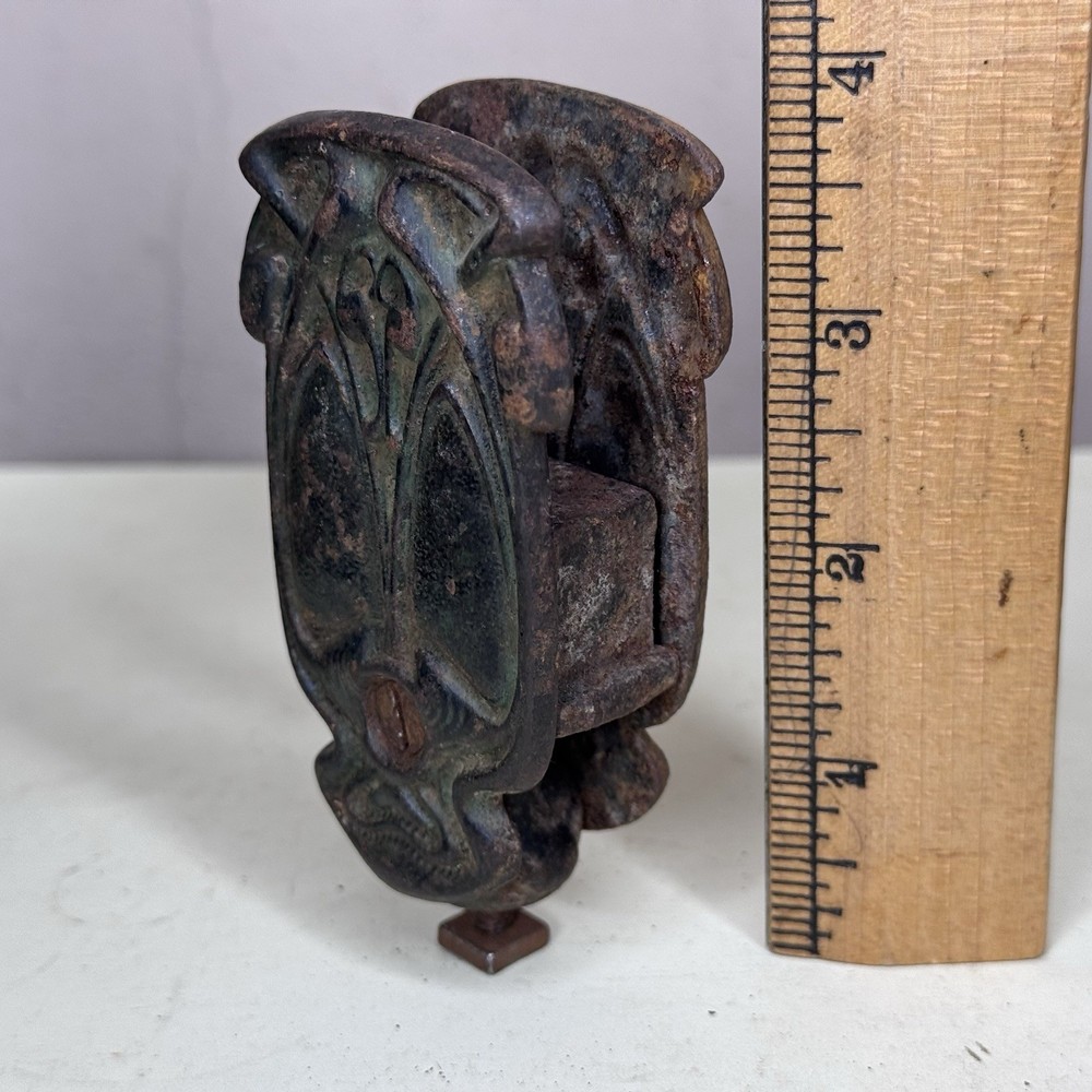 Vtg Cast Iron Match Box Holder Victorian Era
