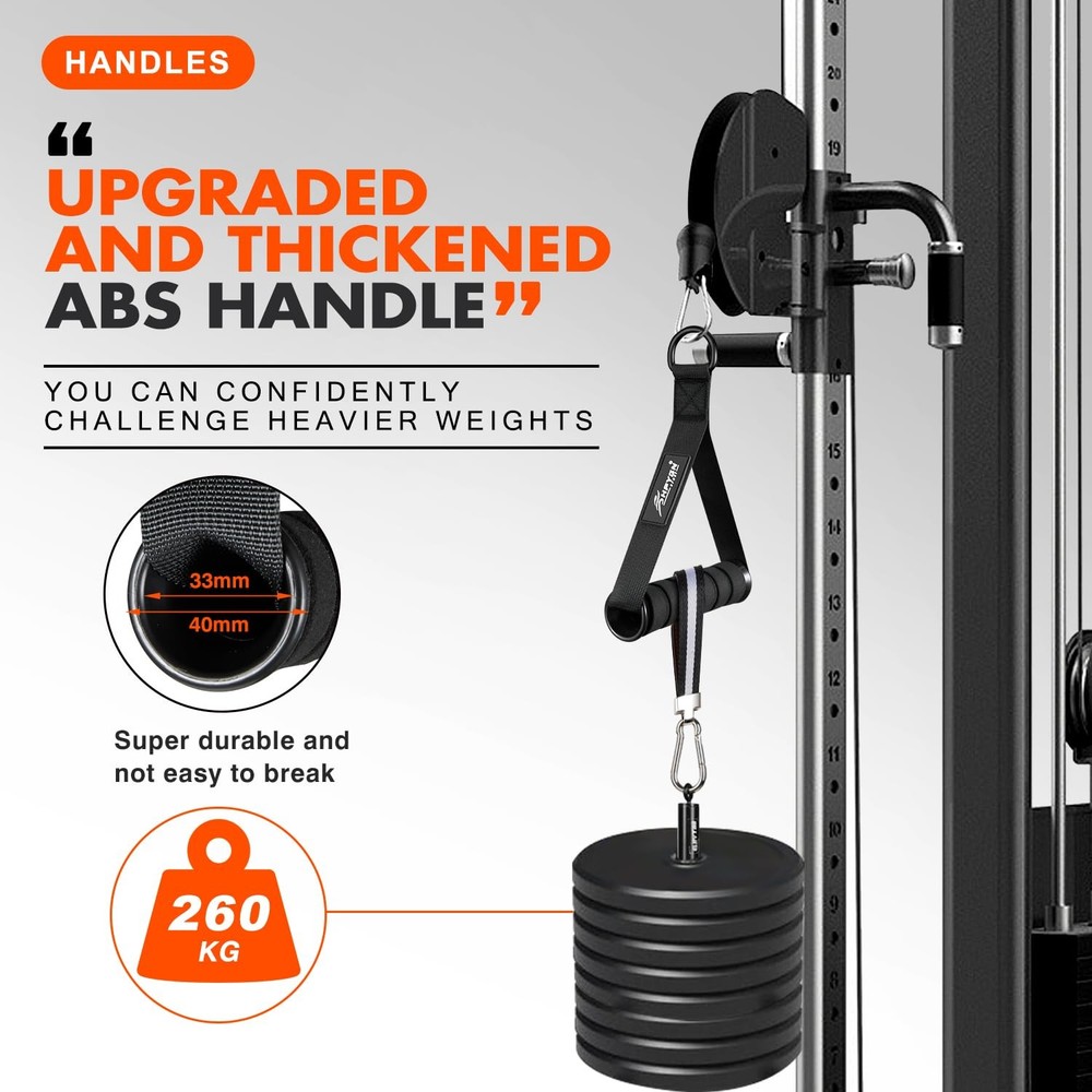 HPYGN Exercise Handles, Gym Handles for Cable Machine, Black