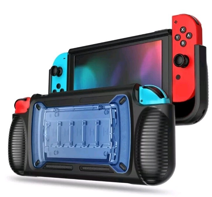 Protective Case for Nintendo Switch,  Screen Protector, Anti-Scratch, Thumb Caps