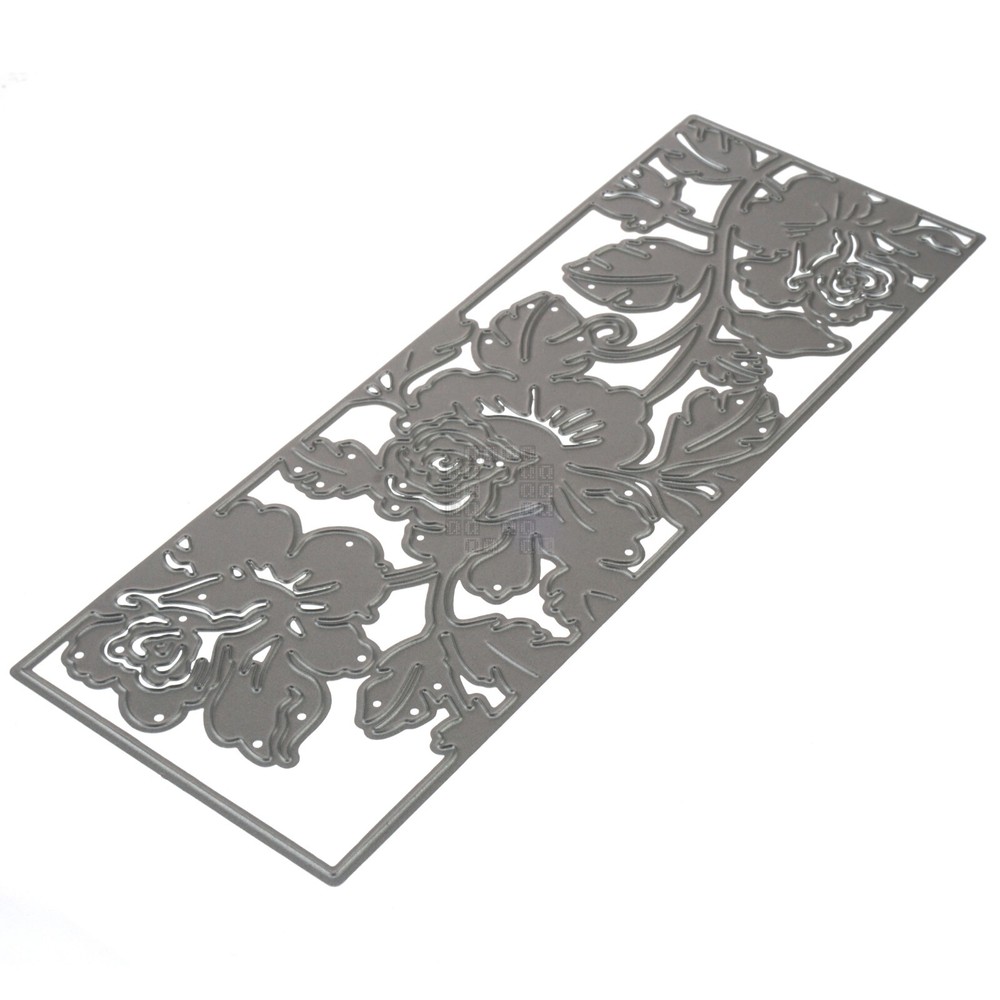 Entwined Roses Rectangular Metal Cutting Die