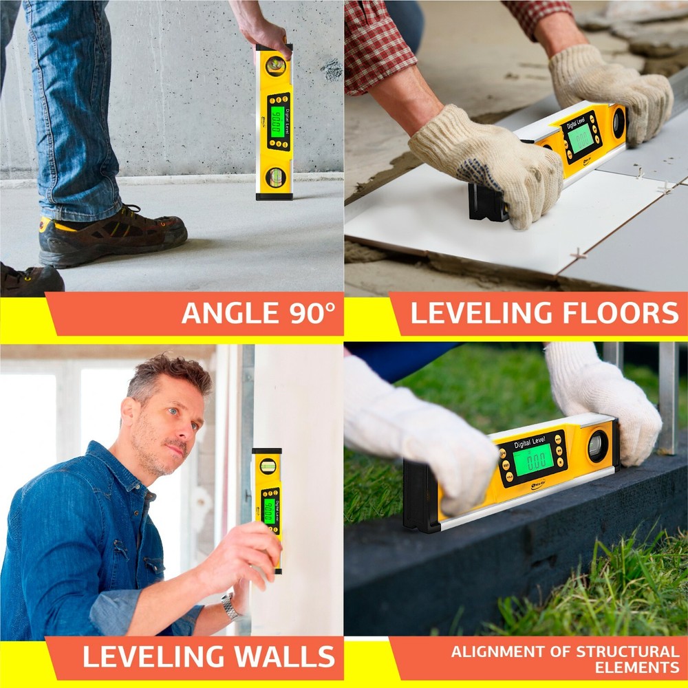 10 Inch Digital Magnetic Level Tool - Torpedo Smart Level and Protractor