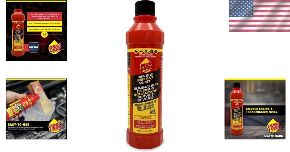 Severe Instant Quiet 8 oz - Engine & Transmission Noise Reducer for Vehicles