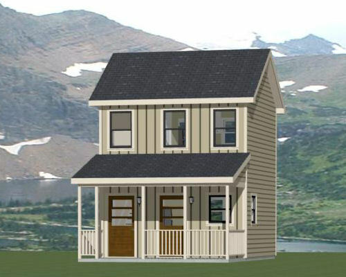 16x16 Tiny Duplex -- 441 sq ft -- PDF Floor Plan -- Model 23B