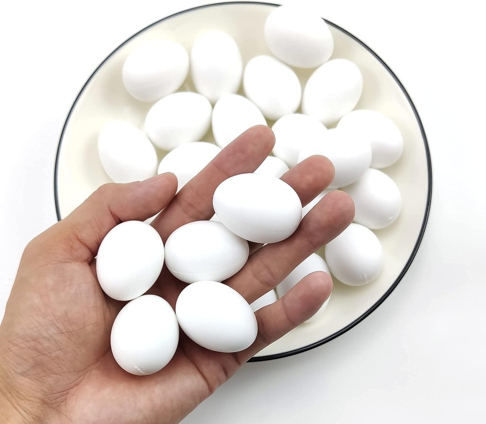 10 Pieces Pigeon Eggs Solid Plastic Eggs for Hatching Help Limit Births Laying P