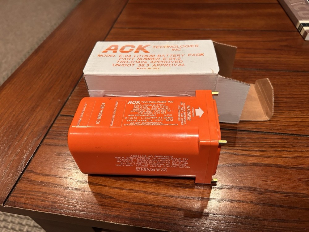 ACK E-04.0 Replacement Battery for 406MHz ELT USED