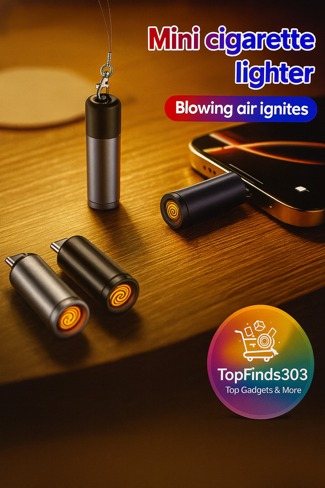 Type-C Mini Windproof Cigarette Lighter USB-C Outdoor Portable Ignition Tool.