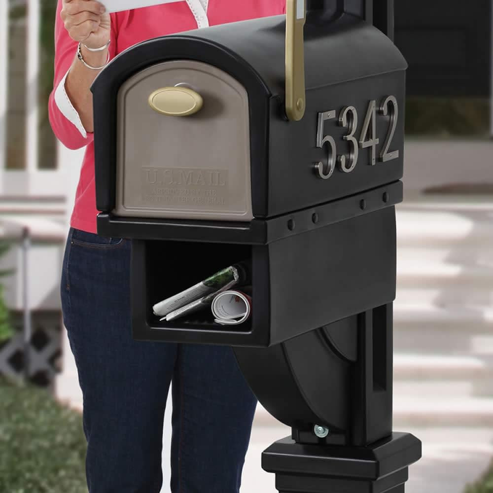 Mailmaster Hudson Mailbox & Post, Weather Resistant, Large Outdoor Mailboxes, Ma