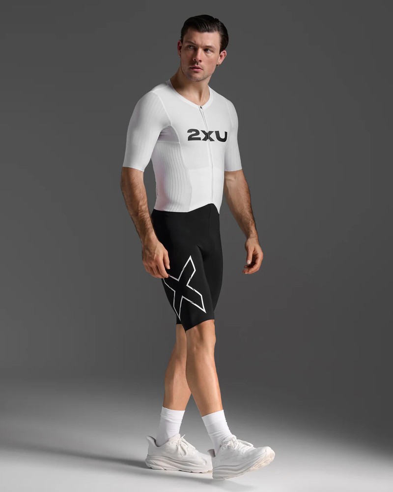 2XU Light Speed React Sleeved Trisuit - Men's - X-Large / Black/White