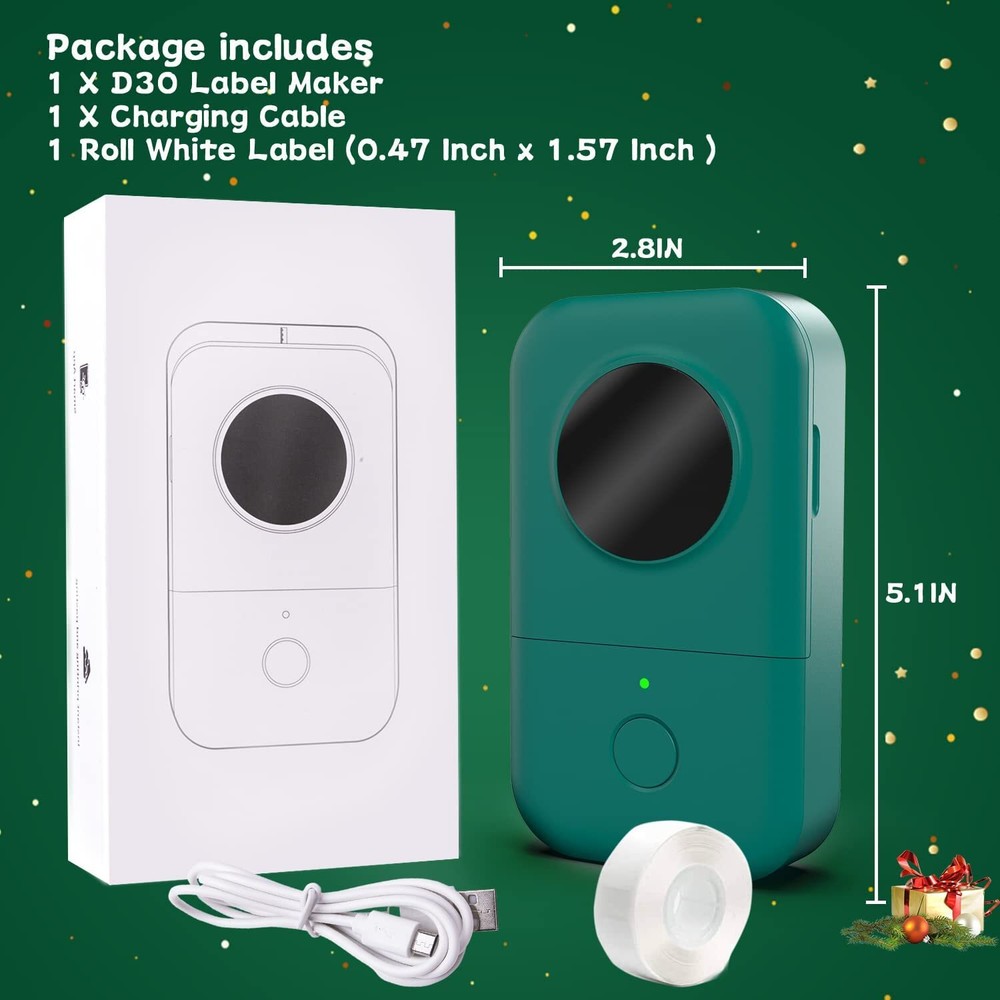 Phomemo D30 Mini Pocket Thermal Label Maker Machine Bluetooth Wireless Printer