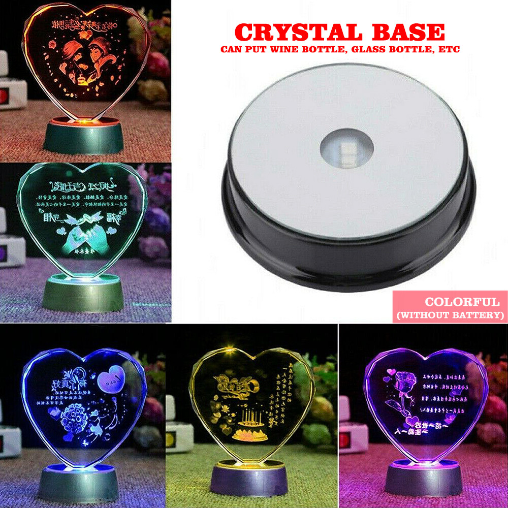 7 Colour LED Light Base Stand Holder Multi Colour For Crystal Ornament Display