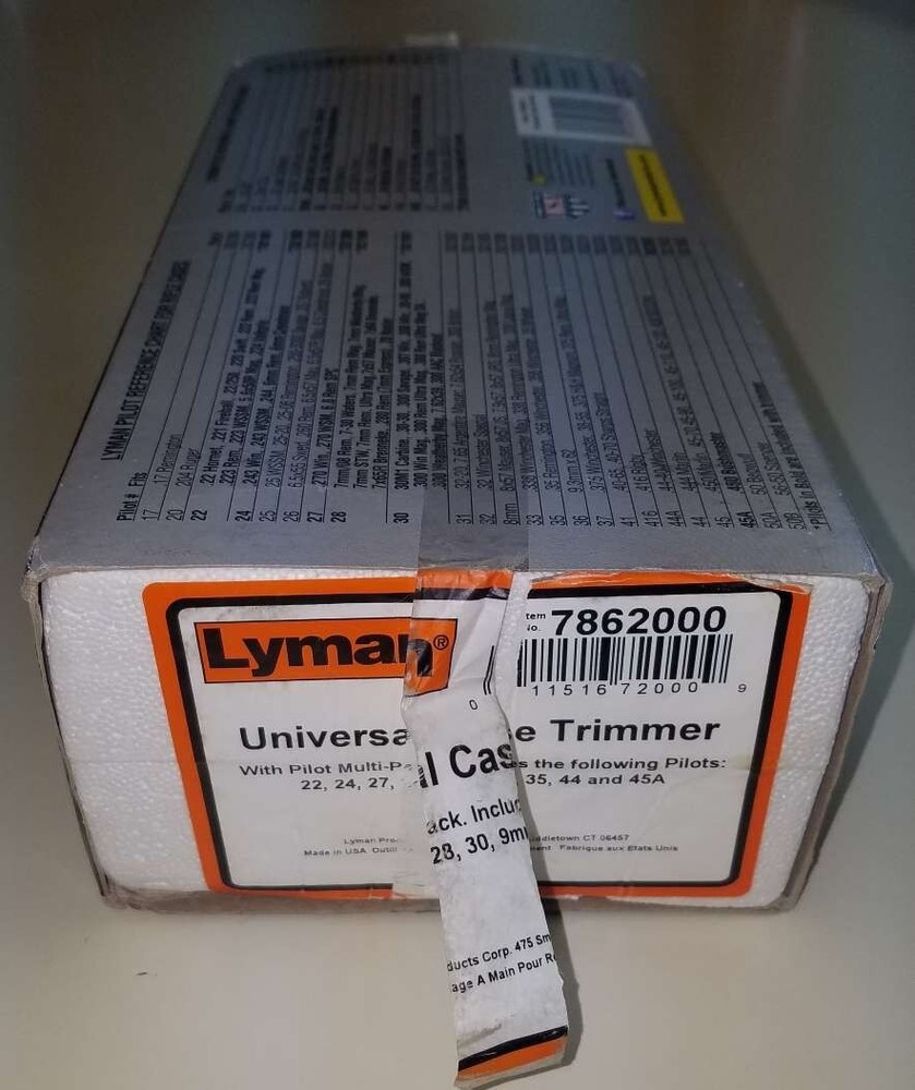 Lyman Universal Case Trimmer with Universal Chuckhead and Nine Pilot Multi Pack