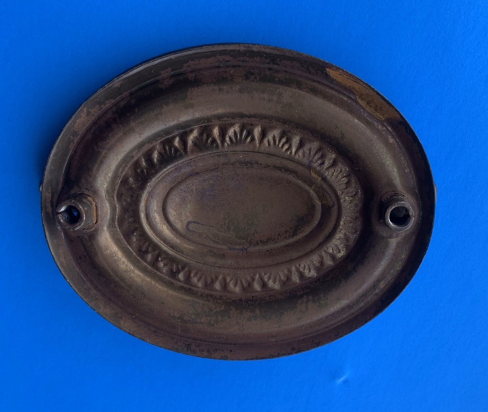 Bronze Brass Chippendale Hepplewhite Oval Antique Drawer Pull 2 1/2”center