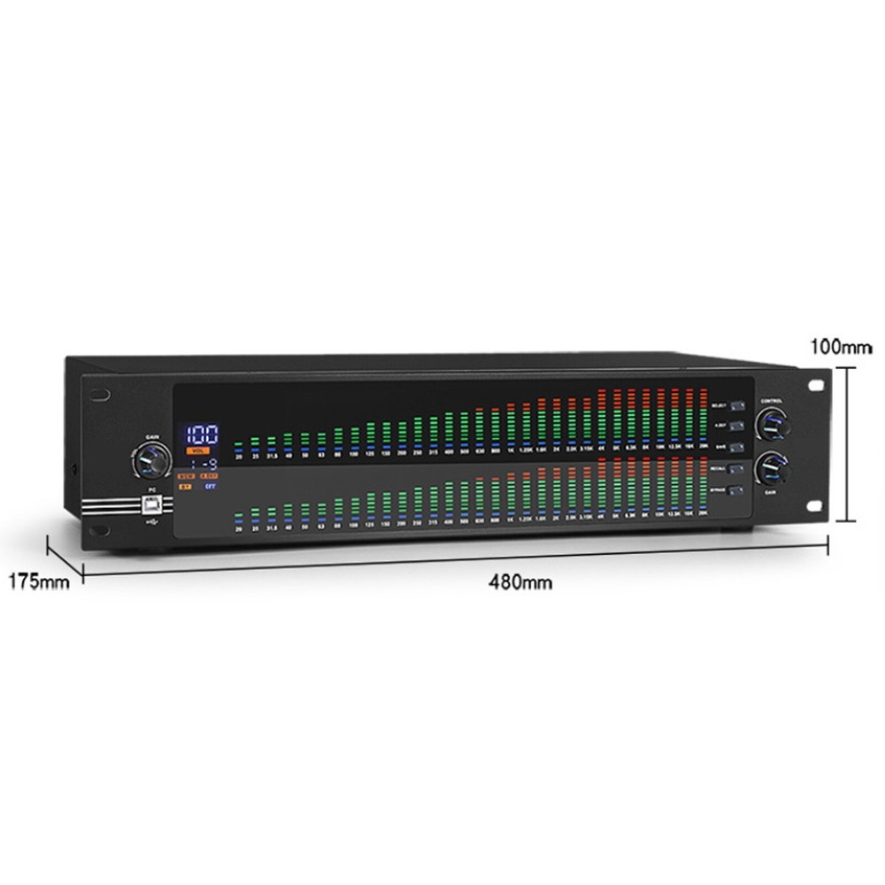 EQ-323 2U Dual 31-band Graphic Equalizer Spectrum Digital Equalizer for Stage