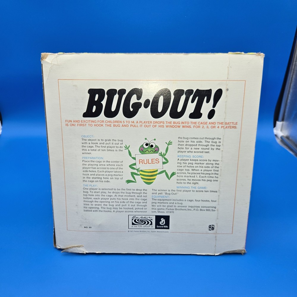 PARKER BROTHERS BUG OUT GAME.