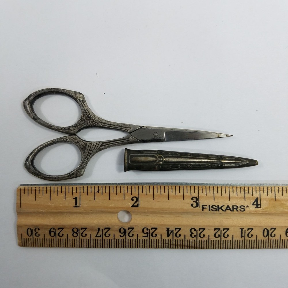 Vtg G & S Graef & Schmidt Scissors Snips Under 4" Germany Unmatched Wasa Sheath