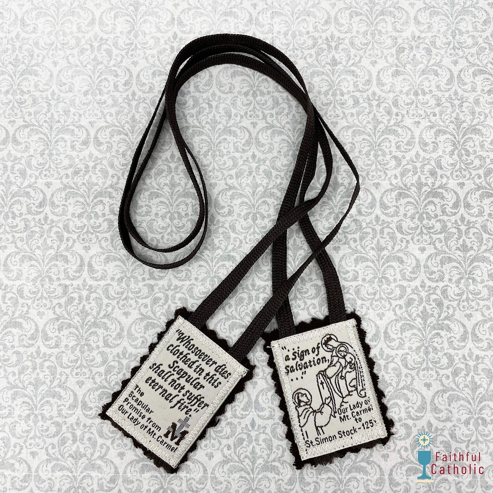 Brown Scapular 100% Wool Handmade | Mt. Carmel | Single