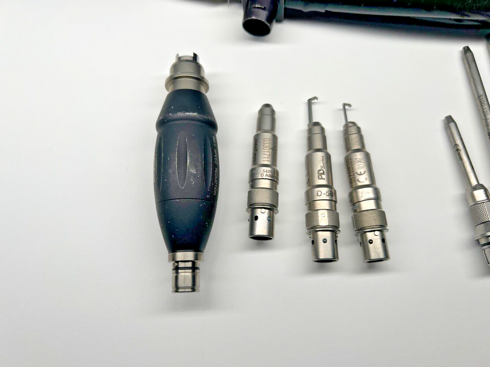 Stryker Maestro Pneumatic Neuro/Spine Set,w/ 10 Attachments & Sterilization Case