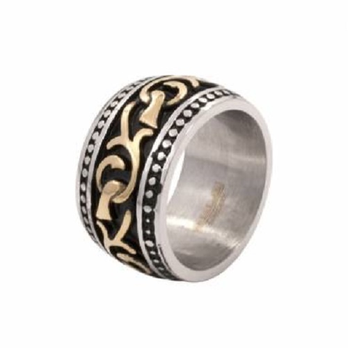 Designer Chunky Design Celtic Ring - Gold Stainless Steel