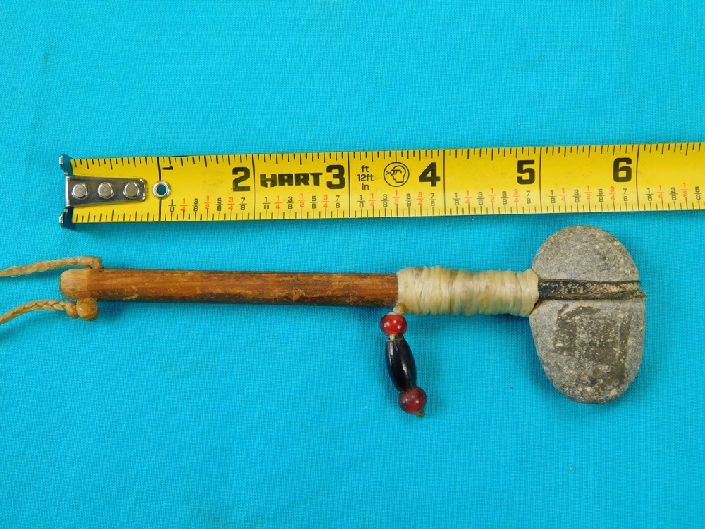 Vintage Custom Made Mini Small Stone Head Axe Hammer