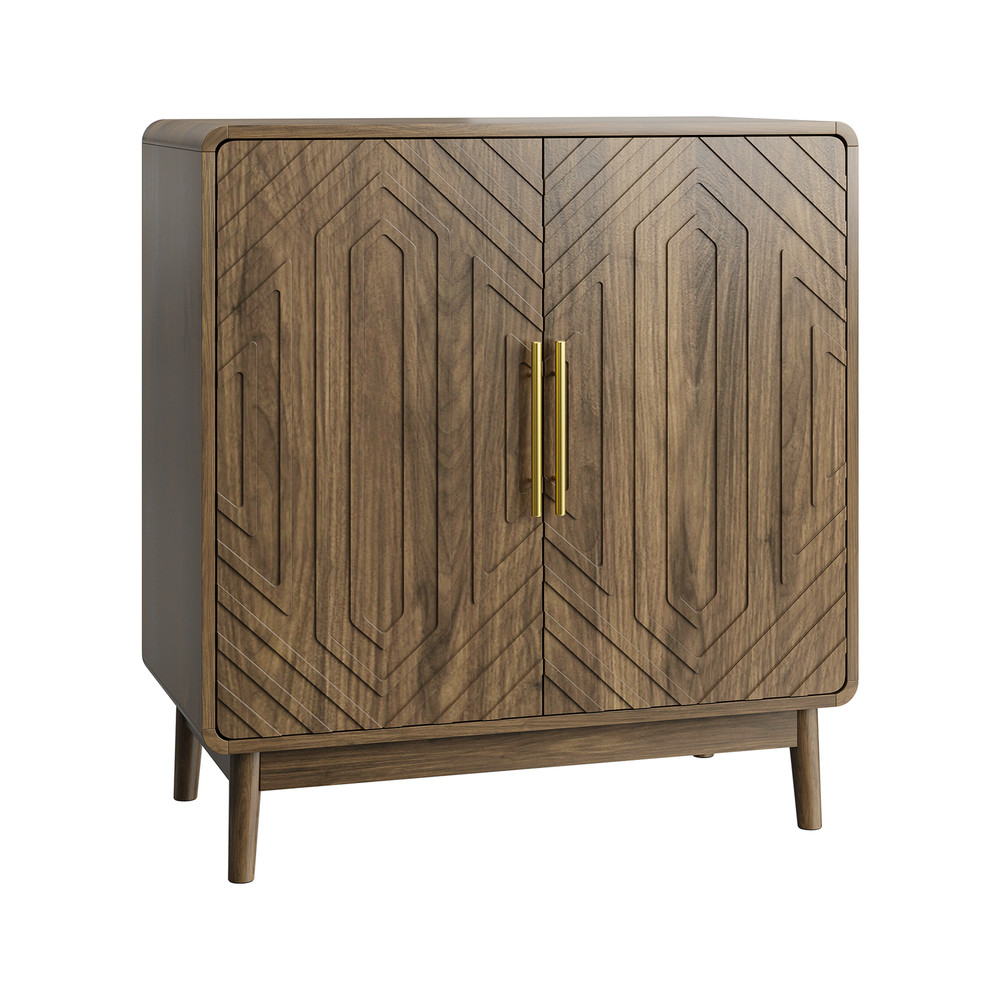 Sideboard Buffet Cabinet With Storage ,Carved 2 Door Sideboard,Multifunctional
