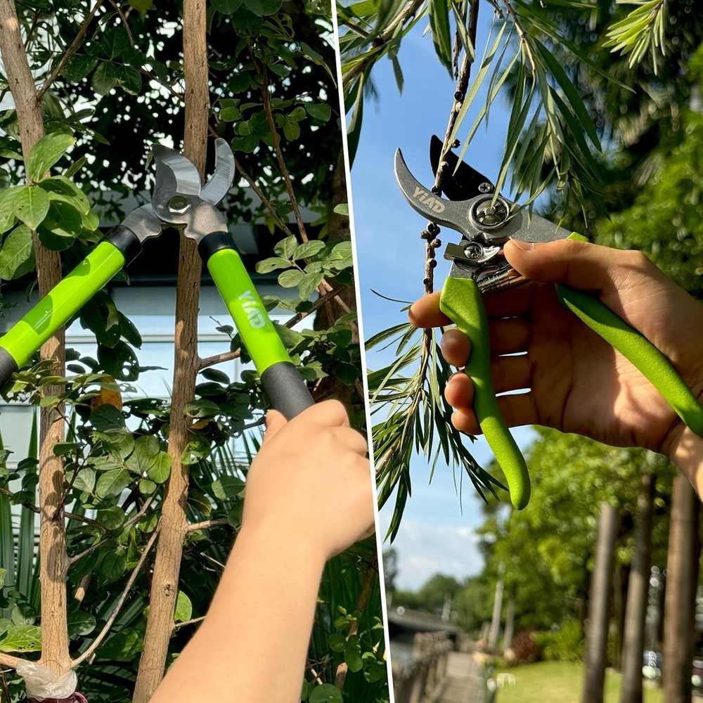 Reliable YIAD Pruning Kit: Lopper & Shears with Ergonomic Handle & Sharp Blades