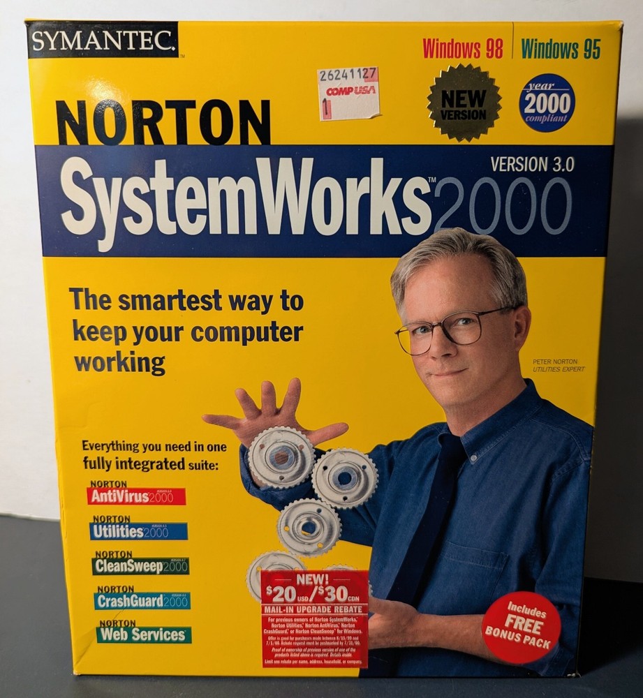 NORTON SYSTEM WORKS 2000 3.0 SYMANTEC WINDOWS 95/98 BOX