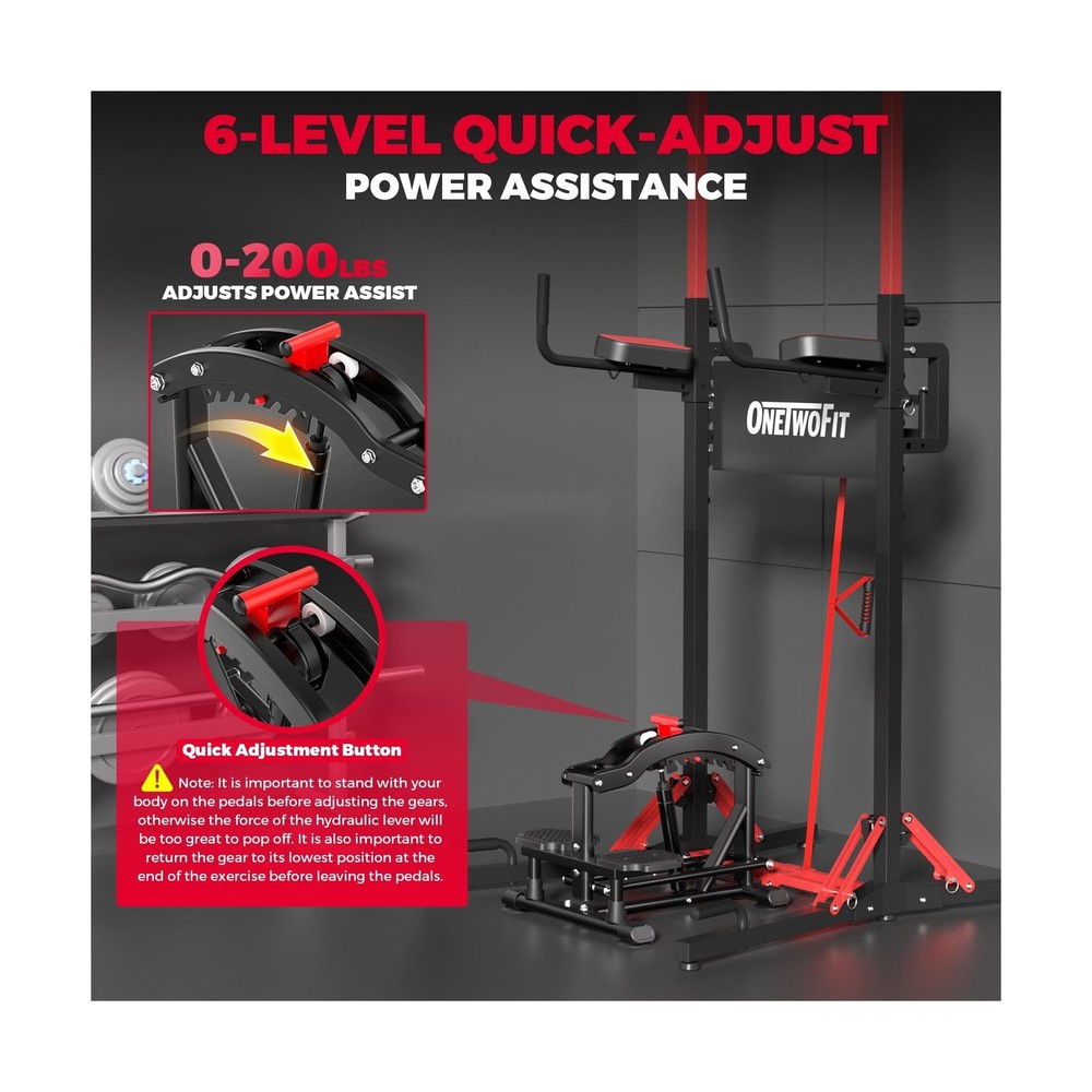 ONETWOFIT Pull Up Assistance Machine 660 LBS, Multi-Function Adjustable Power...