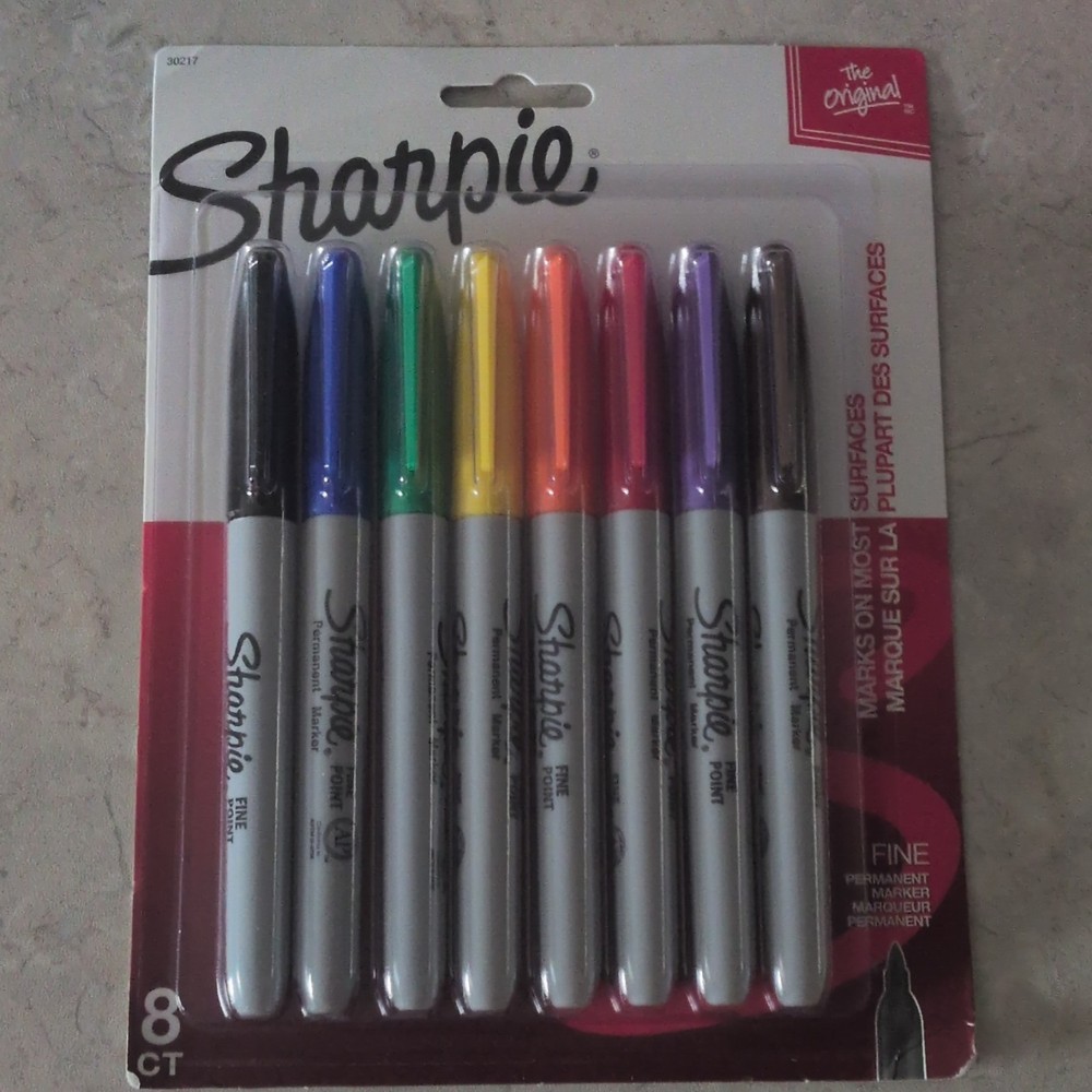 Sharpie Permanent Markers Fine Point Assorted Colors 8 Pack Model 30217PP